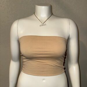 Fashion Nova Beige Tube Crop Top